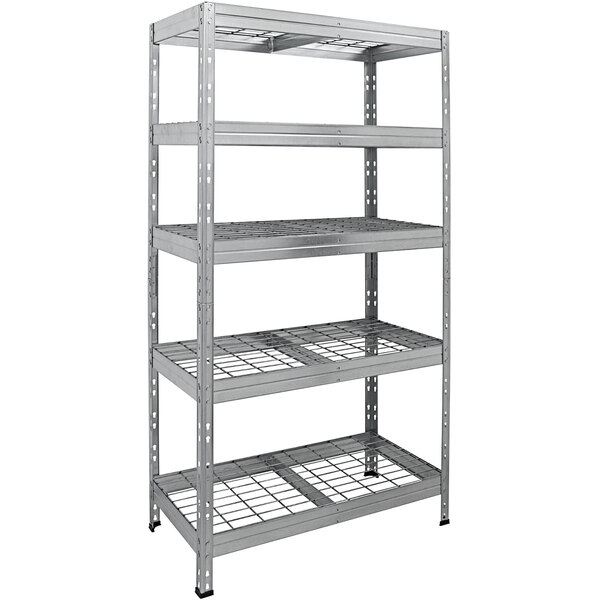 AR Shelving 18" x 35" x 71" 5Shelf Galvanized Boltless Rivet Wire