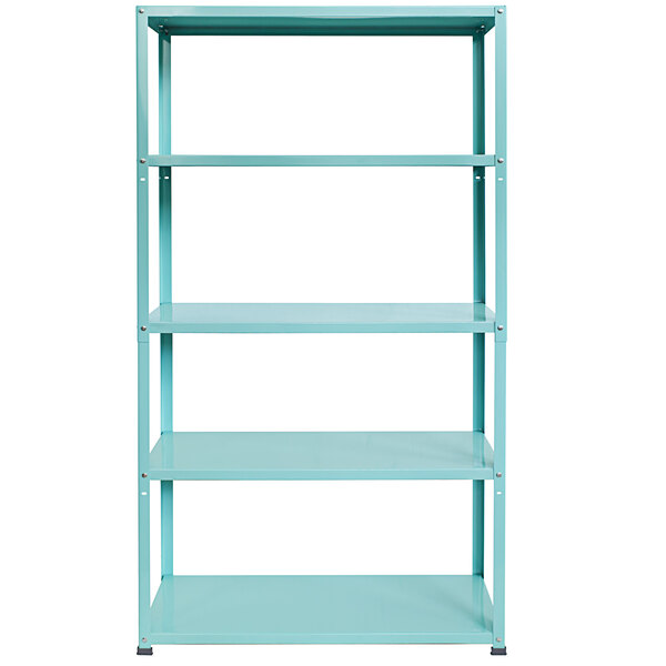 AR Shelving 12" x 35" x 68" 5Shelf Decorative Blue Emerald Shelving Unit