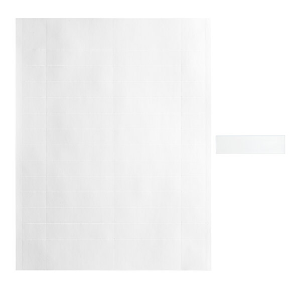 A white rectangular object with a white label on it.