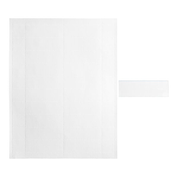 A white rectangular label holder with a black border and a white rectangular insert