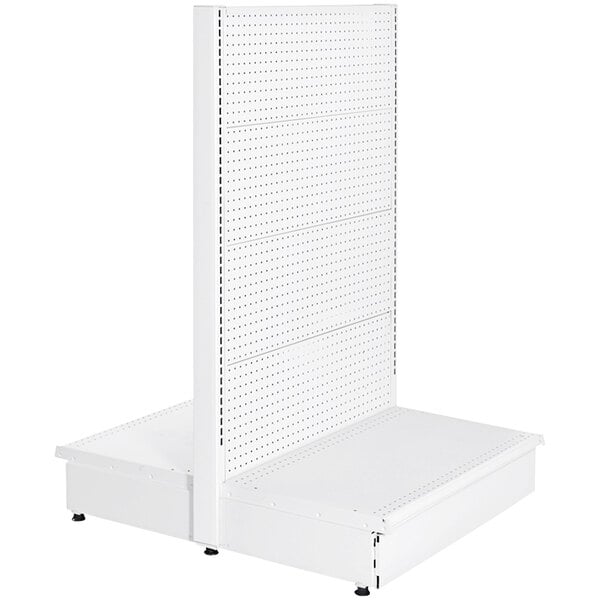 48" x 36" x 54" White DoubleSided Pegboard AddOn Gondola Merchandiser