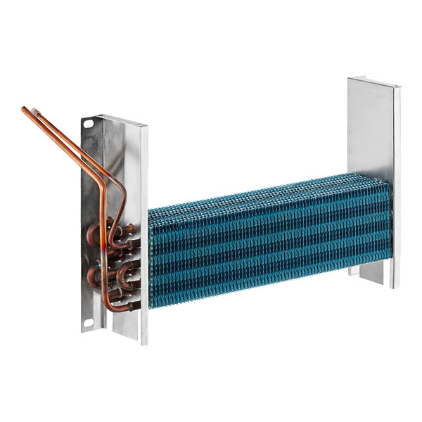 An Avantco evaporator coil with blue and silver tubes.