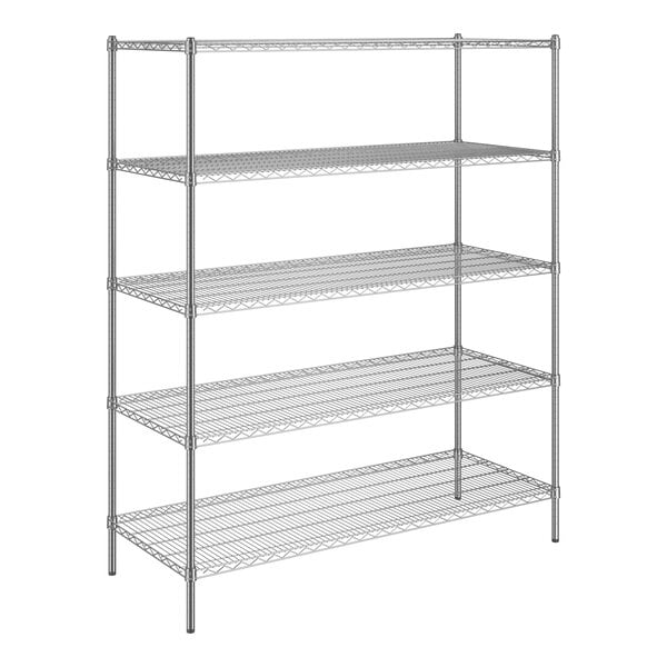 A Steelton wire shelving unit with 5 shelves.