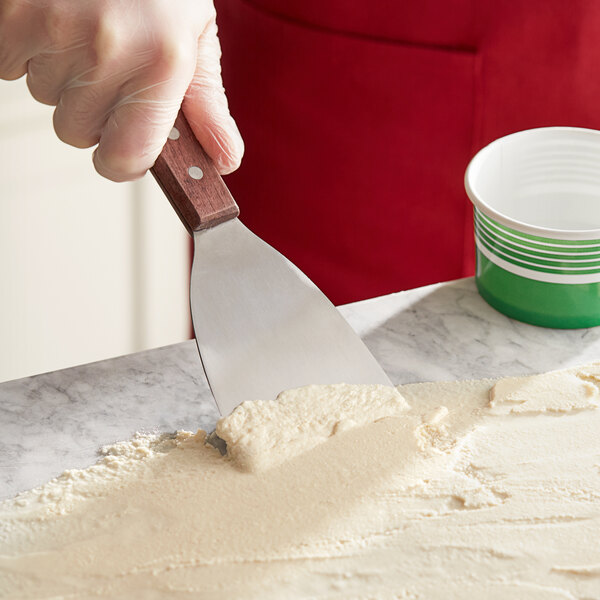 Thunder Group 8" x 3" Stainless Steel Rolled Ice Cream Scraper with