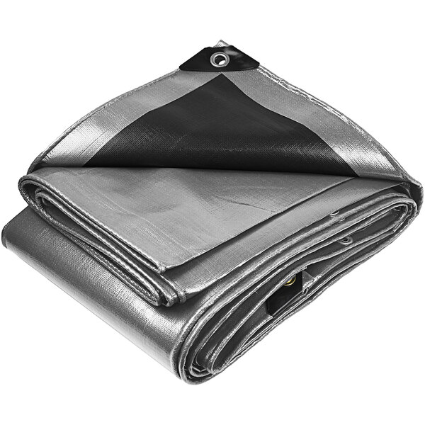 Allied 12x24 Silver Premium Poly Tarp – 14 Mil Extreme Duty Waterproof Cover