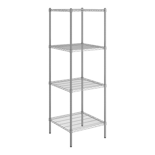 A Steelton wire shelving unit with four metal shelves.