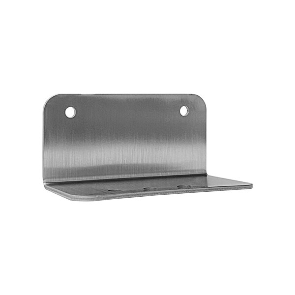 An American Specialties, Inc. stainless steel soap dish with drain holes.