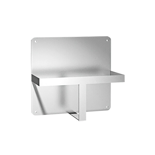 An American Specialties, Inc. stainless steel surface-mounted bedpan holder.
