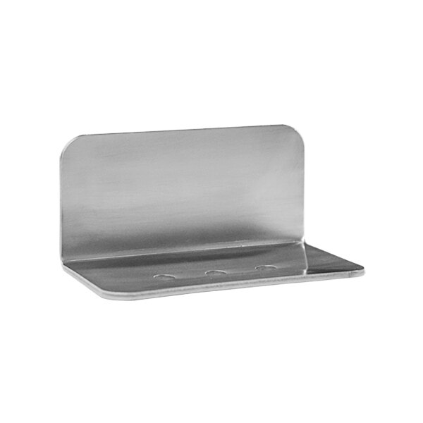 An American Specialties, Inc. stainless steel chase-mounted soap dish with drain holes.
