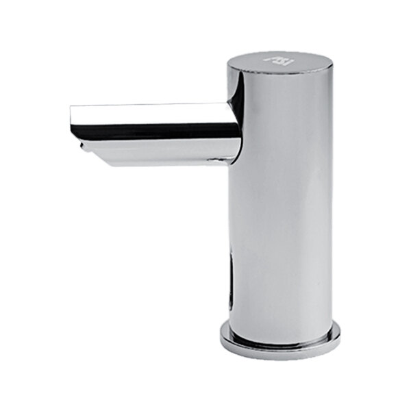 An American Specialties, Inc. polished finish liquid soap dispenser with a silver metal handle.