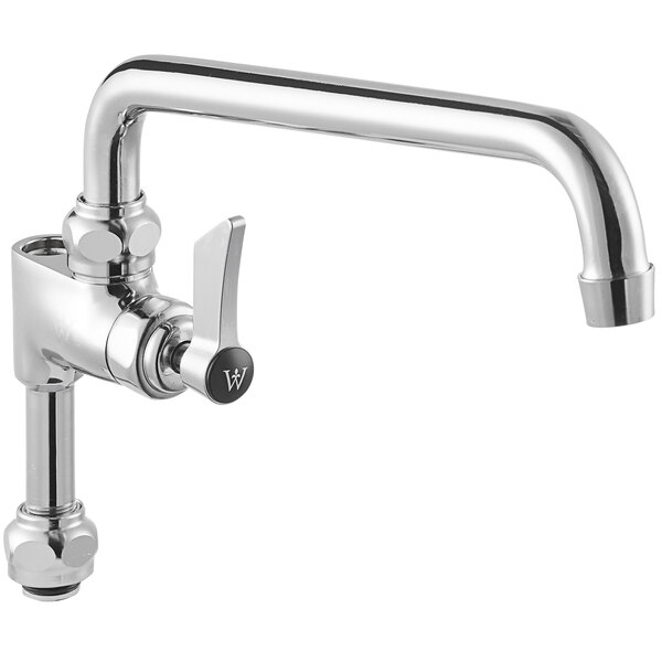 A silver Waterloo pre-rinse add-on faucet with a handle and spout.