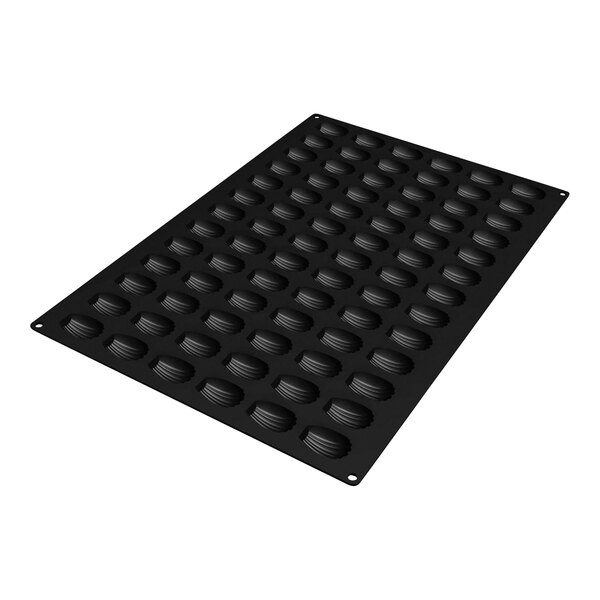 Silikomart Mid Madeleine 78 Compartment Black Silicone Baking Mold 1 13/16" x 1 1/4" x 9/16
