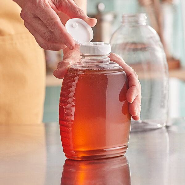 16 oz. (24 oz. Honey Weight) Queenline PET Honey Bottle with Heat