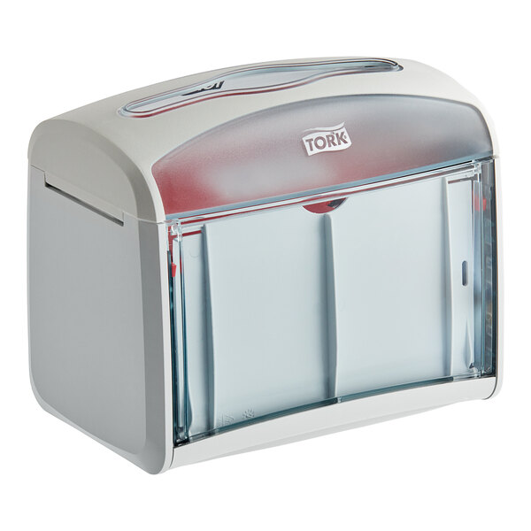 Tork Xpressnap 6234100 Gray Tabletop Interfold Napkin Dispenser N4
