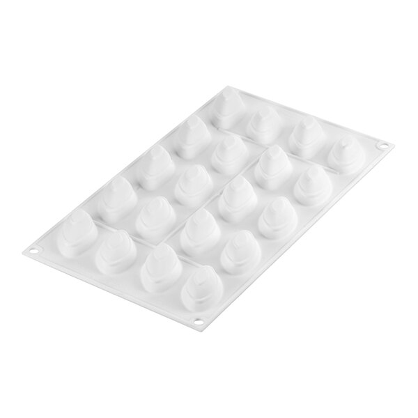 Silikomart Curve Quenelle 20 Compartment White Silicone Baking Mold 1 3/4" x 13/16" x 3/4