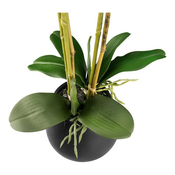 LCG Sales 32" Artificial Pink Orchid in Black Ceramic Pot
