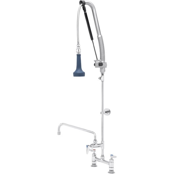 A T&S pre-rinse faucet with a hose attachment.