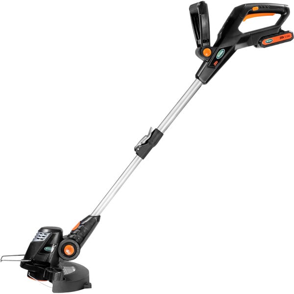 A Scotts cordless string trimmer with black and orange accents.