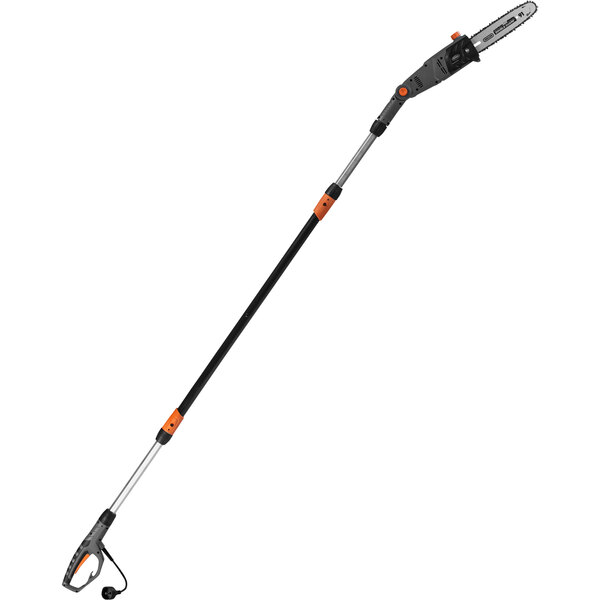 A Scotts corded electric pole saw with a long telescoping pole.