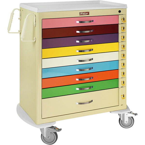 Harloff MSeries 36 3/4" x 22" x 43 3/4" 9Drawer Steel Pediatric Crash