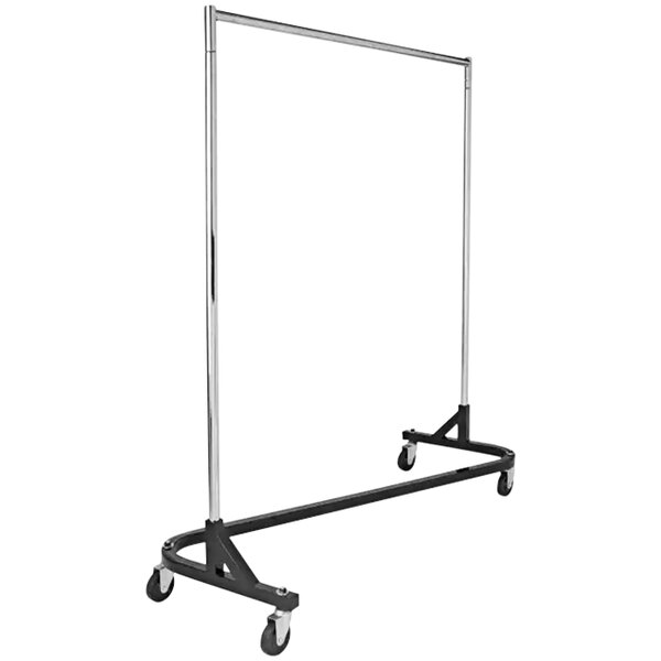 Econoco 61" x 24" x 68" Black Garment ZRack with Round Tubing
