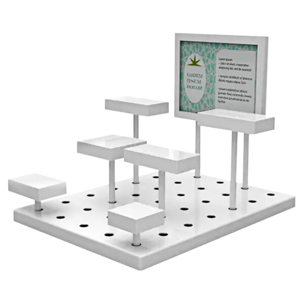 10 1/2" x 14" x 10 1/2" Small White Modular MultiLevel Display Riser Kit