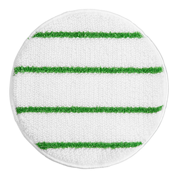 A white cloth with green stripes.