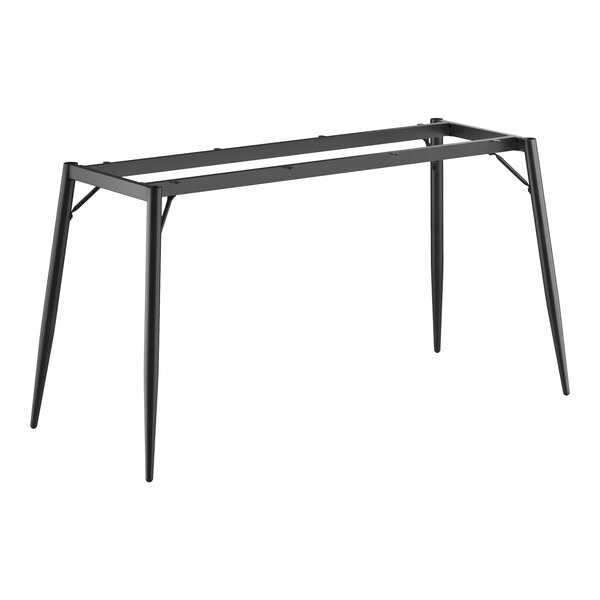 A Lancaster Table & Seating black metal table base with two legs.