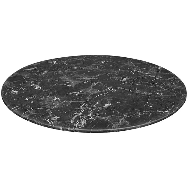 Holland Bar Stool EuroSlim 36" Round Black Marble Indoor / Outdoor