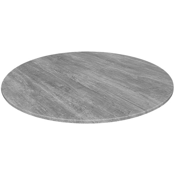 A Holland Bar Stool EuroSlim grey circular table top.