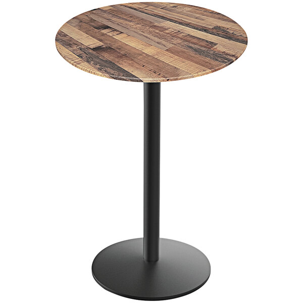 Holland Bar Stool EuroSlim 36" Round Rustic Wood Indoor / Outdoor Bar