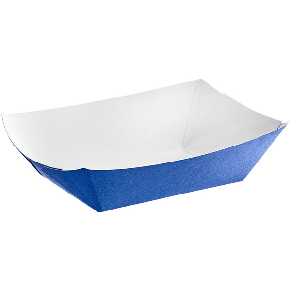 200 2 lb. Solid Blue Paper Food Tray 250/Pack