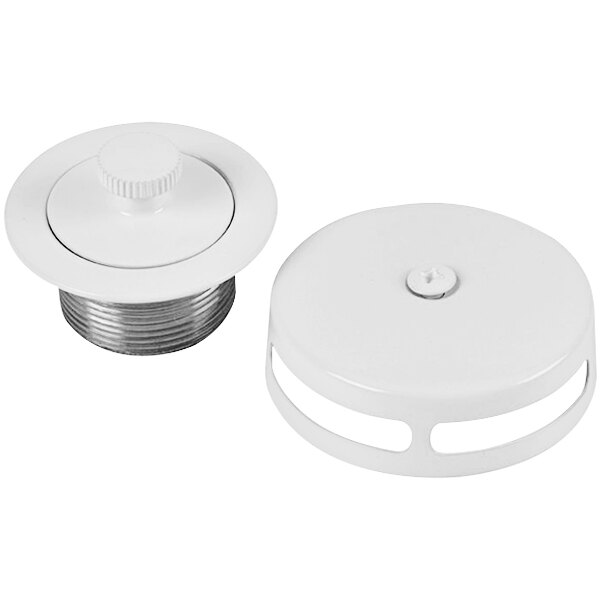 A white plastic spool with a white cap.