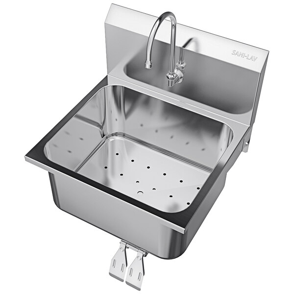 SaniLav 515L 21" x 20" Wall Mounted HandsFree Sink with 1 Double Knee