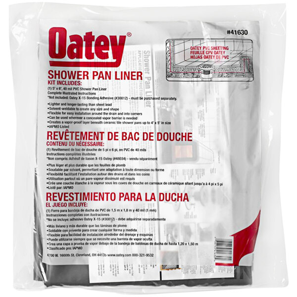 Oatey PVC Shower Pan Liner Kit - 5x6 Foot 40 Mil Waterproof Membrane With Corner Dams
