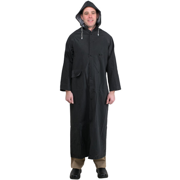 Black 2 Piece Rain Coat 60" - Medium