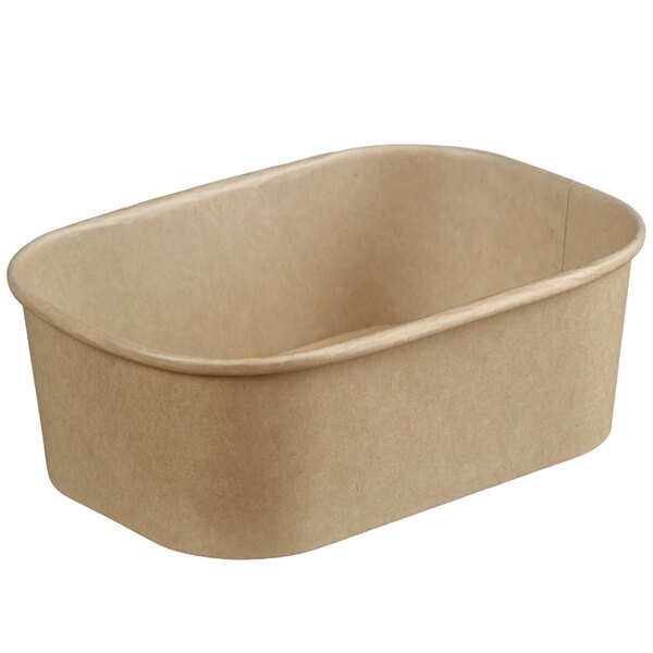 A Solia Lingot rectangular brown bamboo fiber container with a white lid.