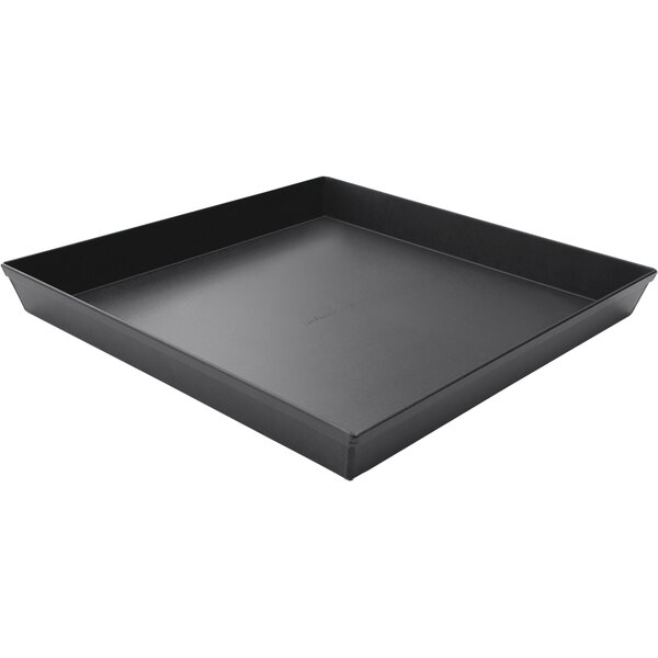 A black LloydPans Sicilian-style pizza pan with a white background.