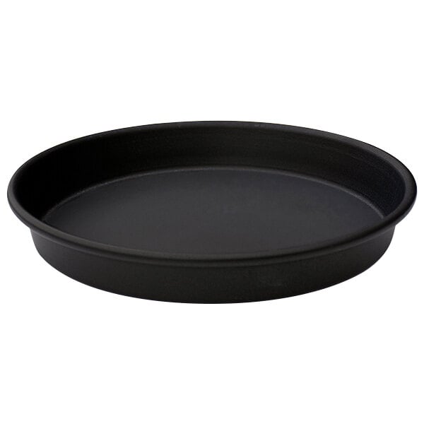 A LloydPans deep dish pizza pan with a black surface.