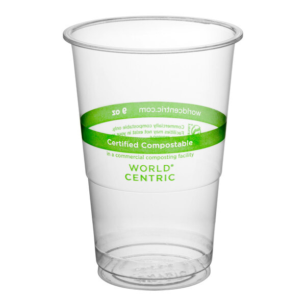 World Centric 9 oz. Tall PLA Plastic Compostable Cold Cup 2000/Case