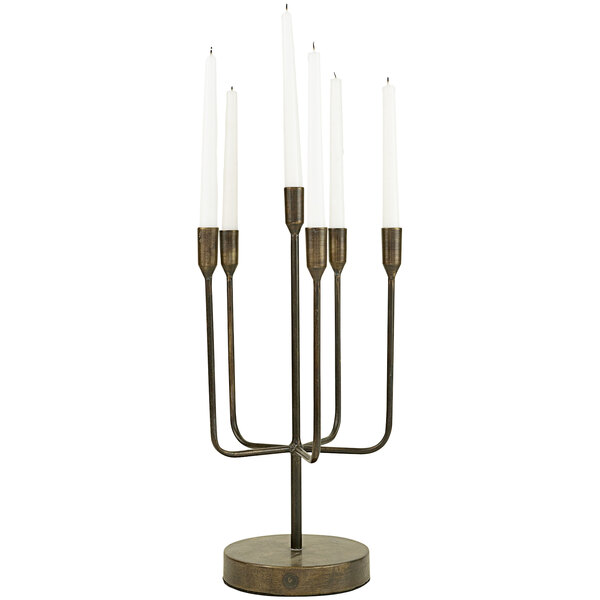 Kalalou 6Tier Antique Brass Rounded Taper Candelabra