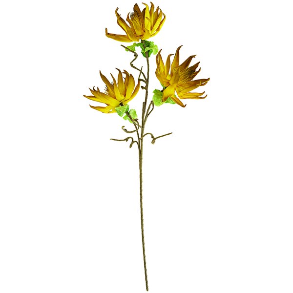 A Kalalou medium yellow artificial flower on a stem.