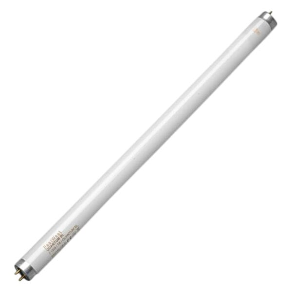 A white fluorescent tube with a gold tip.