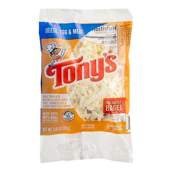 Tony's 2.83 oz. 51 Whole Grain Breakfast Bagel with Eggs and Turkey