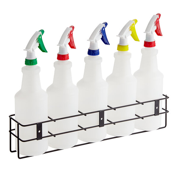 Lavex WallMount Spray Bottle Holder with (5) 32 oz