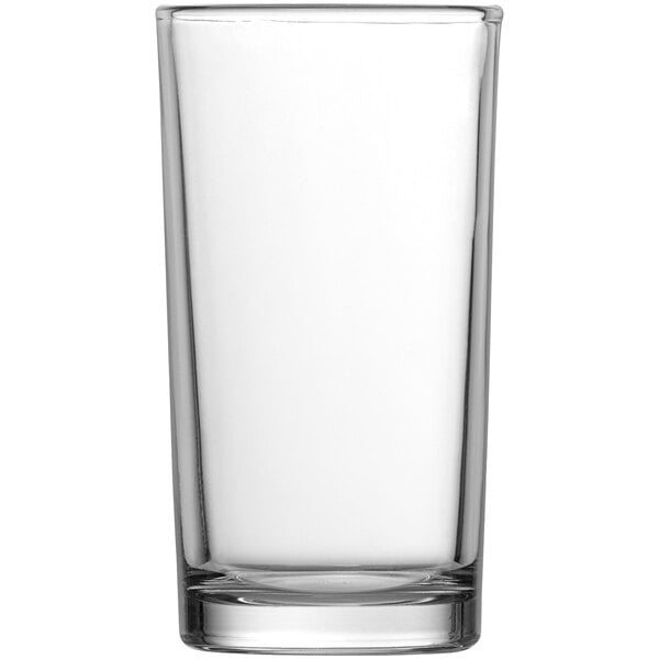 A clear Fortessa Basics Brew Pub highball glass.
