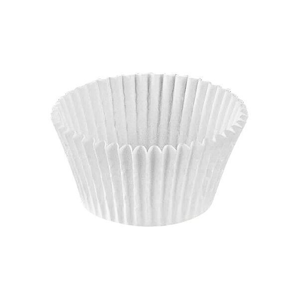 A white Novacart fluted paper cupcake wrapper.