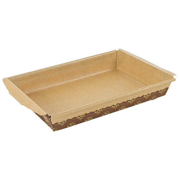 A brown and tan rectangular box with Novacart Corrugated Kraft Paper Bread Loaf Mold on the front.
