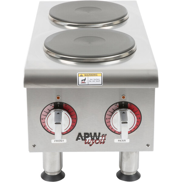 APW Wyott SEHPS Dual Solid Burner Countertop Electric Range Dual Voltage