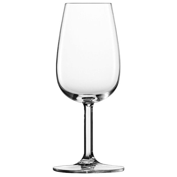 A clear Schott Zwiesel Port wine glass with a stem.